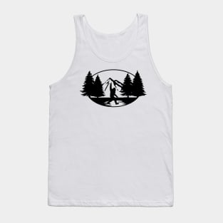 Funny bigfoot mountain t shirt Tank Top